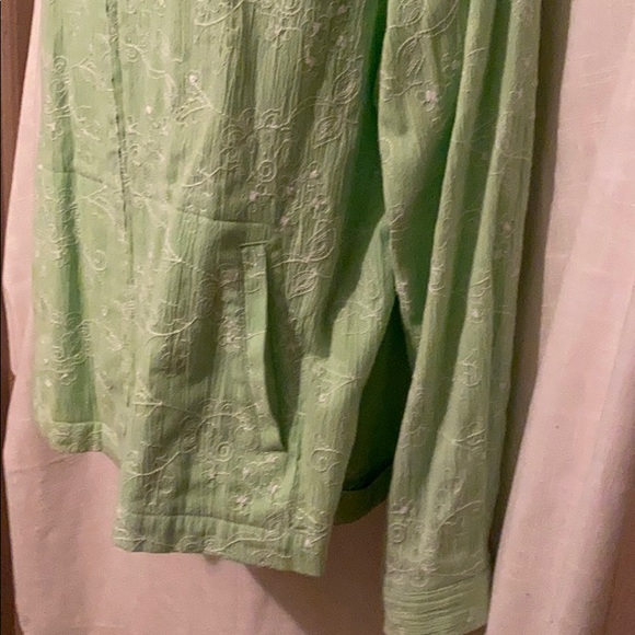 Light woman’s jacket.  Light green with white. - Picture 2 of 7